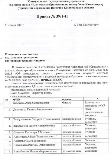 Приказ №39/1-П